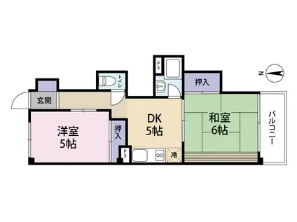 深沢ビューグリーン(2DK/3階)の間取り写真