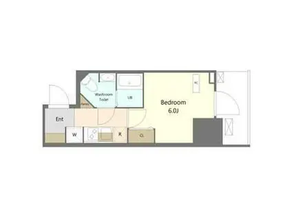 ALIVIS船橋イースト・ウエスト(1K/6階)の間取り写真