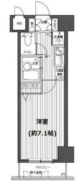 ガラ・ステージ麻布十番 7階階 間取り