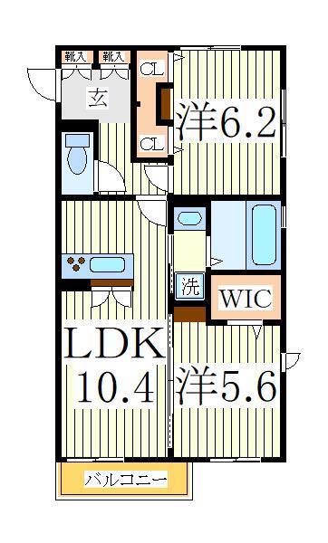 アリエッタ(2LDK/2階)の間取り写真