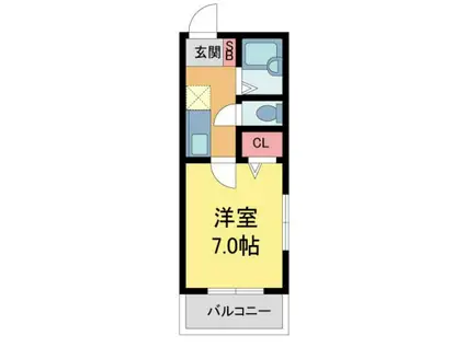 エルロン21(1K/3階)の間取り写真