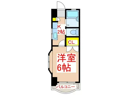 エクシード2(1K/7階)の間取り写真