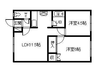 H&Yレジデンス3・5号館(2LDK/1階)の間取り写真