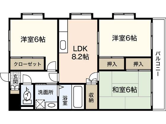 プレミールS(3LDK/2階)の間取り写真