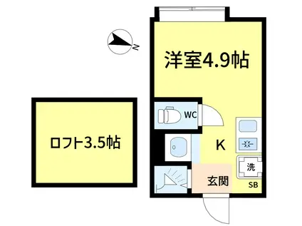 松島4丁目アパート(ワンルーム/1階)の間取り写真
