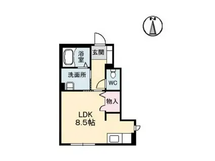 テット・ロッソ(ワンルーム/1階)の間取り写真