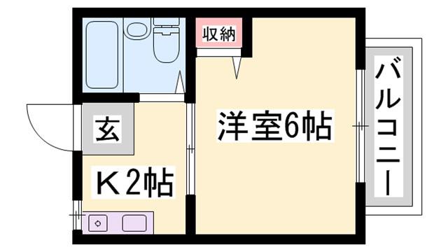 パナハイツアロウ(1K/2階)の間取り写真