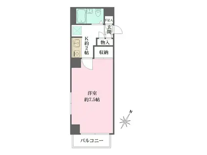 メゾン・ド・ボックス(1K/2階)の間取り写真