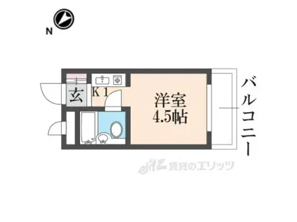 プレアール萱島(1K/3階)の間取り写真