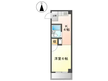 外山ハイツ(1K/3階)の間取り写真