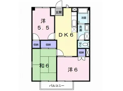 プロムナード菖蒲I(3DK/1階)の間取り写真