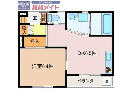 正邦苑竹ケ鼻(1DK/3階)の間取り写真