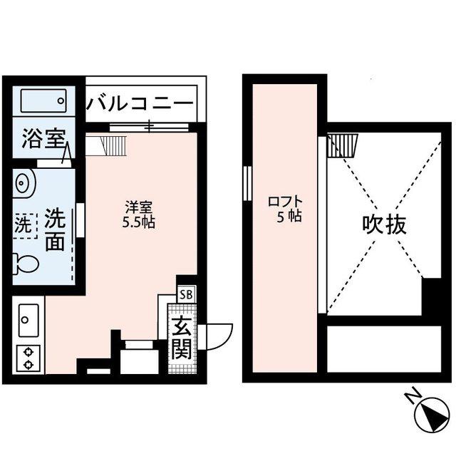 エテジア湊(1K/2階)の間取り写真