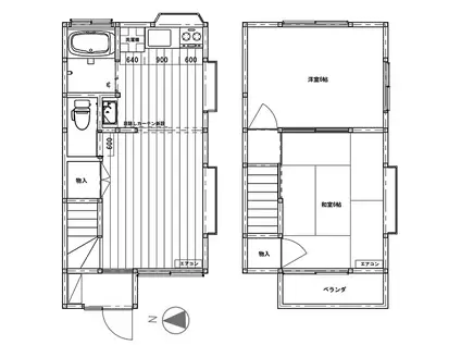 ビューティーハイム金子(2LDK/1階)の間取り写真