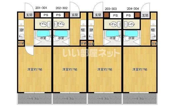 川越市駅前ビル(ワンルーム/2階)の間取り写真