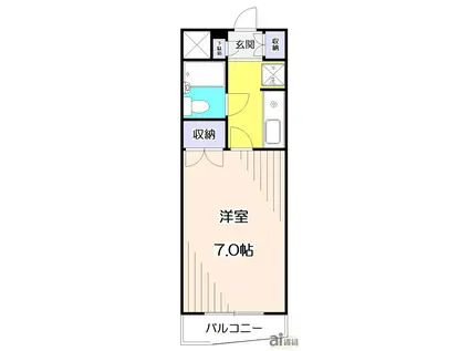 セザール清瀬中央公園(1K/2階)の間取り写真