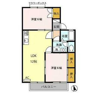 セジュールスギモトA(3DK/2階)の間取り写真