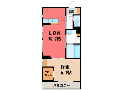 D-ROOM FIORE ”N”(1LDK/1階)の間取り写真