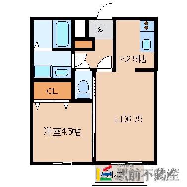 メルベーユドミール(1LDK/1階)の間取り写真