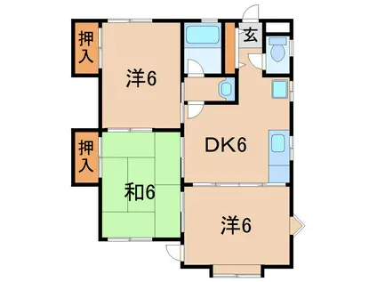 メゾン・ルピナス(3DK/1階)の間取り写真