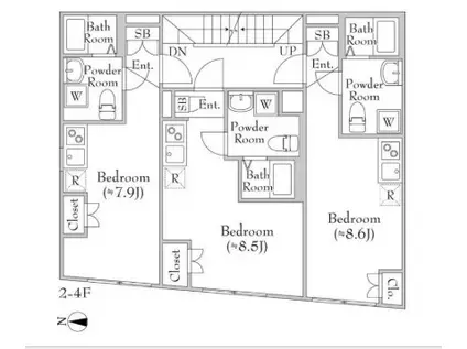 RAMII上池台(ワンルーム/2階)の間取り写真