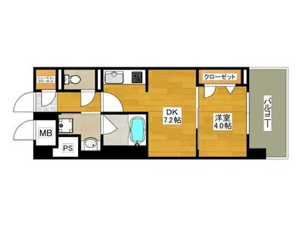 REFISIA箕面船場(1DK/4階)の間取り写真