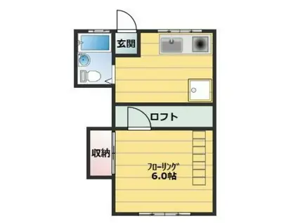 カーサヴェルデ(1K/2階)の間取り写真