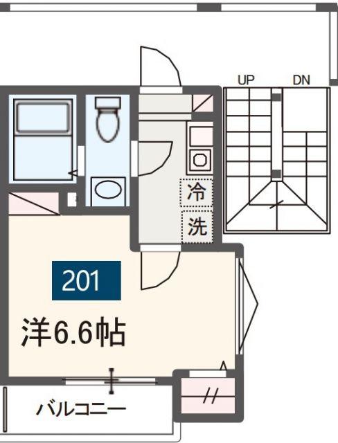 MELDIA稲城II(1K/2階)の間取り写真