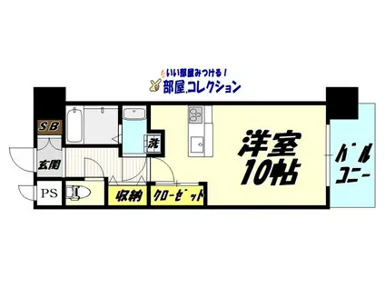 ギャラクシーヴィーラブライト(ワンルーム/3階)の間取り写真