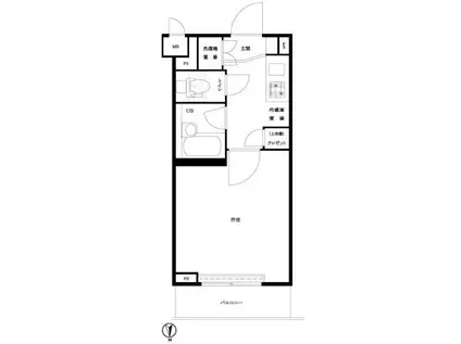 ルーブル大鳥居(1K/1階)の間取り写真