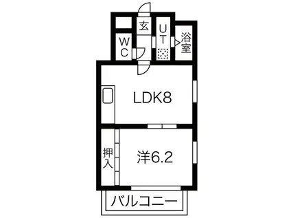 エムワン一社(1LDK/6階)の間取り写真