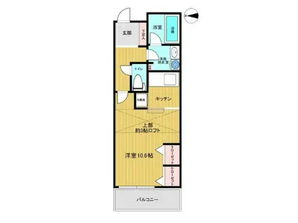 グランヒル台原I(1K/3階)の間取り写真