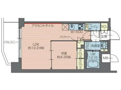 プレジオ川口ASIAN(1LDK/9階)の間取り写真