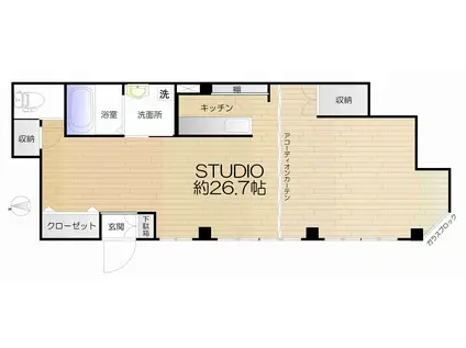 ONBASE(ワンルーム/1階)の間取り写真