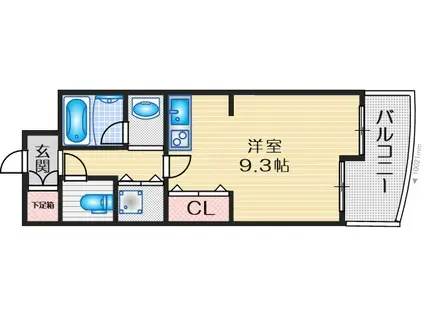 サンロワール江坂(1K/8階)の間取り写真