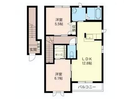 ツバサハイツA(2LDK/2階)の間取り写真