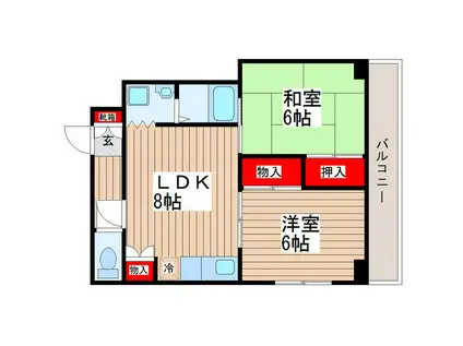 第5ママダビル 南砂ハイツ(2DK/5階)の間取り写真