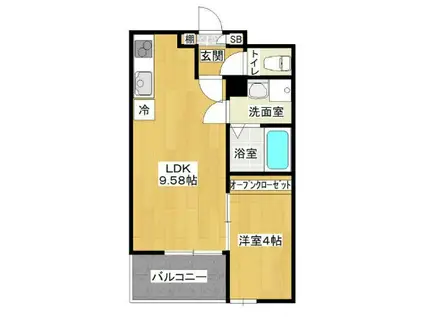 ラフィーノ八乙女(1LDK/3階)の間取り写真