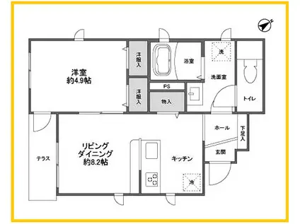アンダンテ日吉(1LDK/1階)の間取り写真