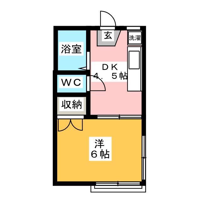 和光荘(1DK/1階)の間取り写真