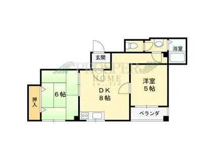 クオリティパレス セジュール(2DK/4階)の間取り写真