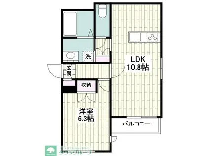 メテオ ド ボヌール(1LDK/1階)の間取り写真