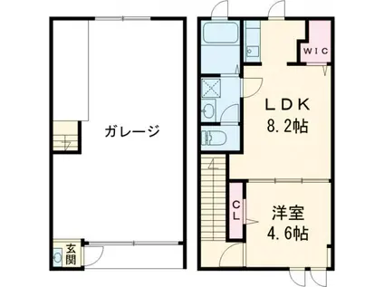 CASA MODERNO(1LDK/1階)の間取り写真