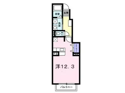 スウィートI(ワンルーム/1階)の間取り写真