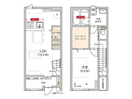 モッレ ユウ(1LDK/1階)の間取り写真