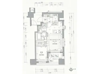 クリオ千代田御茶ノ水(1LDK/4階)の間取り写真