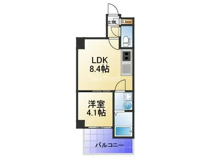 アヴェーレ京阪本通(1LDK/7階)の間取り写真