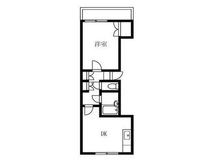 モザートヒルズ(1DK/2階)の間取り写真