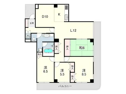住吉川アーバンライフ(4LDK/4階)の間取り写真