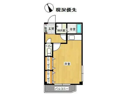 メゾン・ドゥ・エルミタージュ(ワンルーム/4階)の間取り写真